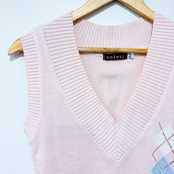 COLORI Pink and blue tank top - Picture 6 of 7